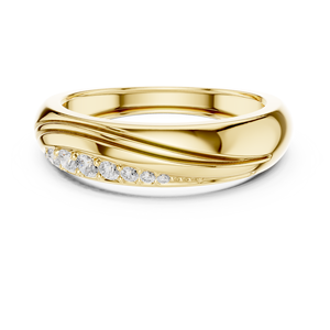 Yellow Gold Plated Diamond Ring Solitaire Band Luxury Jewelry for Women Engagement Wedding <b>Gift</b> - Product Image 1