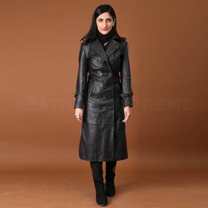 Veste extérieure moderne en cuir véritable pour femmes, vêtement d'hiver élégant et adapté à la ville - Product Image 5