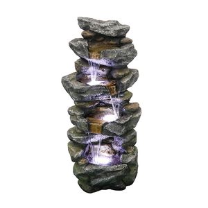 Fontaine d'eau en polyrésine de 40 pouces pour l'extérieur avec lumières LED pour embellir votre jardin ou votre terrasse - Product Image 3