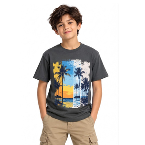 เสื้อยืดพิมพ์ลายพรีเมียมสำหรับเด็กผู้ชาย ผ้าฝ้าย แขนสั้น คอกลม สไตล์ลำลอง แฟชั่นเด็ก ขายส่งจากผู้ผลิตเสื้อผ้า - Product Image 2