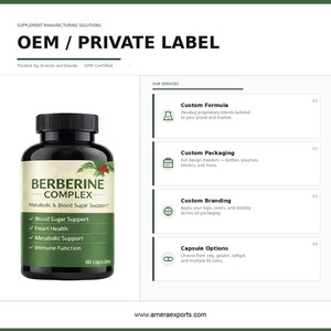 Cápsulas Antioxidantes de Berberina Natural de Marca Privada para el Control del Azúcar en Sangre, Salud Metabólica y Bienestar Cardíaco - Product Image 2