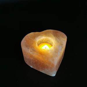 Lampe à sel d'aromathérapie himalayenne en forme de coeur artisanat créatif panier de fleurs et décoration de lampe sculpté à la main cadeau - Product Image 5