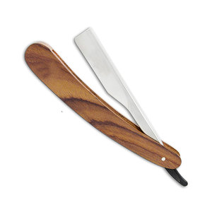 Professional High Quality Stainless Steel Wood Handle Reusable Durable <b>Straight</b> Shaving <b>Razors</b> for Face Hair Removal - Product Image 1