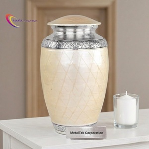 Decorative Alloy Metal Funeral Urns for Cremated Human Ashes Remains Storage <b>Jar</b> Memorial Cremation Urns Keepsake Burial Vases - Product Image 1