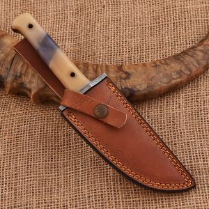 Damascus Steel Skinner <b>Knife</b> Drop Point Blade 0.6mm Thickness Wooden Handle Single Edge Outdoor Tool - Product Image 2