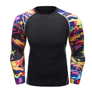 unisex spandex rash guard <b>surfing</b> swimming shirt fast shipping oem custom rash guard gym fitness bjj jiu jitsu training wear - Product Image 3