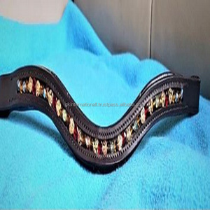 Equine-banda ostentosa para cejas de caballo, banda para cejas en forma de onda para caballos, canal vacío, banda de cuero de grano completo - Product Image 5