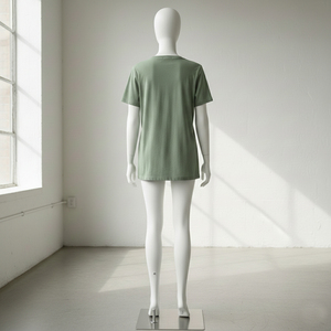 Camiseta Casual de Algodón de Primera Calidad, Manga Corta, Estilo Urbano, Absorbe la Humedad, Corte Clásico, para Mujer, 180 Gramos, Verano, Logotipo Personalizado - Product Image 4