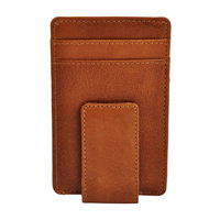 Dompet Jepit Uang Kulit Asli Pria Tipis Magnetik Desain Buaya Vintage Logo Personal RFID Blocking Tahan Lama