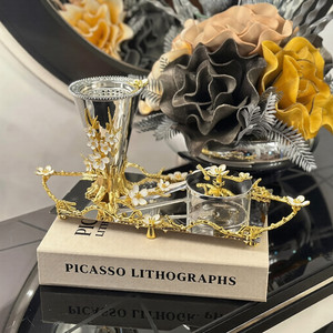 Quemadores de Incienso Árabes Bakhoor para Decoración del Hogar, Diseño de Flor Dorada sin Tapa, Suministros para Fragancias del Hogar - Product Image 1