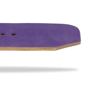 Wide Purple Casual Leather <b>Belt</b> with Alloy Double Pin Buckle and Tan Suede Inner Lining for Gym or Heavy Duty Use OEM - Product Image 5