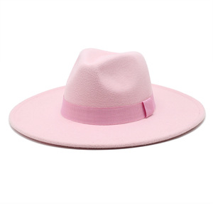 Pink Wide Brim Fedora <b>Hat</b> Unisex Leather Striped Beach Spring <b>Summer</b> Outdoor Casual 56-58cm 2026 - Product Image 1