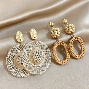 BEST SELLING Classic Handmade Rattan Earrings Eco Friendly Design Water Drop Shape - Product Image 5