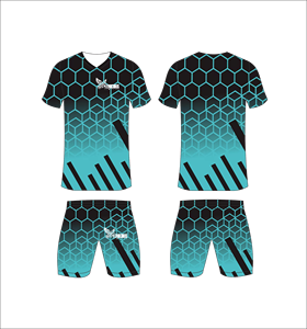 Conjunto de Uniforme de Fútbol Sublimado Personalizado, Transpirable, de Secado Rápido, Camiseta y Pantalones Cortos para Equipo, Diseño de Equipaciones de Fútbol Profesional Ligeras - Product Image 1