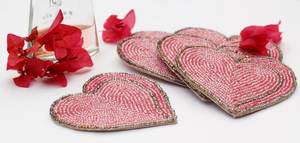 Wholesale Handmade <b>Beaded</b> Embroidery <b>Coasters</b> for Home Decor Stores, Hotels, Restaurants, Cafes, Boutiques and Gift - Product Image 4