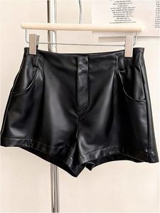 Wholesale Customized Women's Faux Leather <b>Shorts</b> High Waisted PU Leather Booty <b>Shorts</b> Fashion Streetwear Apparel - Product Image 4