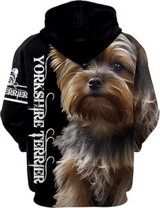 Sublimation Hoodie Terrier Print <b>Men's</b> Hoodie Regular Fit Casual Autumn Knitted Polyester Hooded Sweatshirt with Left Sleeve Log - Product Image 3