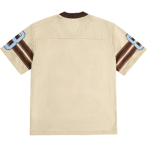 Camiseta de Fútbol de Malla Personalizada con Cuello en V, Manga Corta, Color Morado y Dorado, Número 99, Transpirable, para Hombres Adultos - Product Image 6
