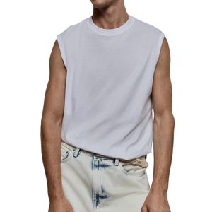 Camiseta sin Mangas Premium para Hombre, Ecológica, de Algodón, Estilo Minimalista, Informal, con Logotipo Frontal con Impresión Digital - Product Image 5