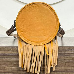 Vente en gros OEM 2025, sac à bandoulière rond avec motif tournesol pour femmes, sac à main de luxe en cuir de vache usiné à la main pour femmes - Product Image 5