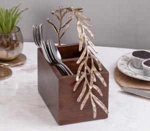 Porta utensilios de cocina de madera premium, porta cubiertos de madera de mango premium - Product Image 6