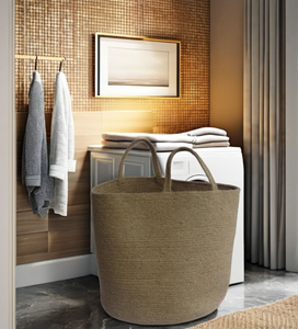 Biodegradable Jute Laundry <b>Bag</b> with Custom Logo for Eco Friendly Living - Product Image 1
