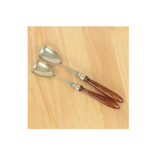 Cuillère à salade en acier inoxydable poli, cuillère de table pour salade et dîner, taille personnalisée avec manche en bois - Product Image 6