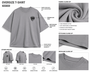 T-shirt gris surdimensionné à manches courtes et col rond pour homme avec imprimé lettres au dos, en jersey tricoté 100 % coton, sérigraphié, style décontracté - Product Image 5