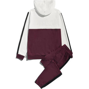 Conjunto deportivo clásico para hombre, sudadera con capucha forrada de felpa y pantalones tipo jogger, tela y diseño resistentes para entrenamientos de invierno y correr. - Product Image 4