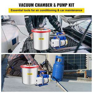 Pompa per vuoto a doppio stadio 7 CFM 3/4HP per climatizzazione, con collettore a vuoto da 5 galloni per macchine di sottovuoto - Product Image 2