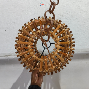 Abat-jour suspendu en rotin naturel artisanal écologique, style européen et asiatique, pour intérieur tropical, maison, restaurant - Product Image 4