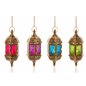 Lanterne suspendue en métal marocaine / Lampes de mariage couleur personnalisée pour la décoration en gros aux États-Unis - Product Image 1