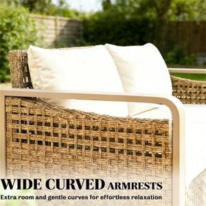 Divano in Rattan per Esterni per Terrazza e Balcone, Arredamento da Patio dal Fascino Elegante - Product Image 4