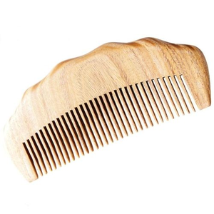 Set de peines de madera ovalados naturales promocionales de moda con bolsa, portátiles, de dientes anchos, para el cuidado y masaje del cabello, de blossom craft india - Product Image 3