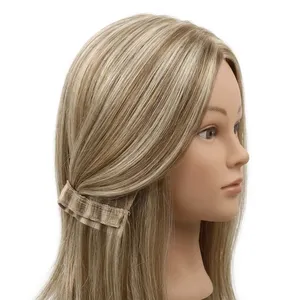 Extensions de cheveux humains longues Ombré Blond Cendré avec mèches, base en soie à cuticules intactes, densité 100%, une seule direction - Product Image 2