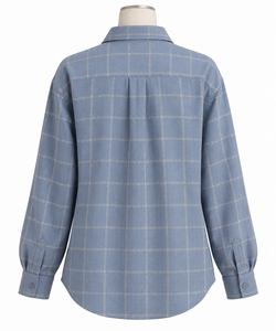 Camisa de Seda 100% para Mujer, Lisa, con Mangas Largas, Bolsillo en el Pecho, Corte Regular, Blusa con Botones para Oficina, Uso Diario, Estilo Vintage, para Todas las Temporadas - Product Image 2