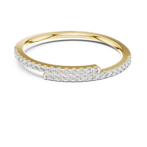 Anillo de Diamantes Cultivados en Laboratorio, Delicado y Sencillo, Oro Amarillo de 18 Quilates con Baño de Rodio, Regalo de San Valentín, Fiesta, Compromiso, Evento Glamuroso, Uso Diario - Product Image 4