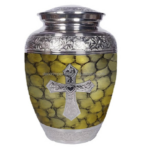 Urna funeraria de metal de estilo americano clásico para cenizas para honrar recuerdos Urna conmemorativa con diseño pulido a precio de mayorista - Product Image 1