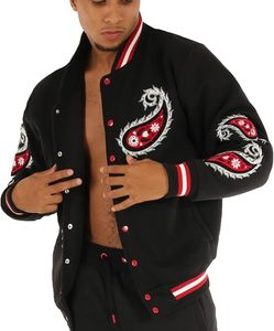 Chaqueta Clásica Americana Tipo Letterman para Mujer – Chaqueta Bomber Varsity Premium con Diseño Bordado, Tela Cálida, Corte Relajado, Elegante - Product Image 4