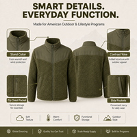 Veste Sherpa Homme Entièrement Zippée en Polaire D'Agneau Chaude pour l'Hiver, Manteau Décontracté en Polaire Personnalisé pour Homme, Vente en Gros