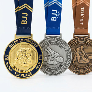 Médailles BJJ personnalisées avec relief 2D ou 3D, production en usine pour les compétitions d'arts martiaux et les récompenses d'événements en gros - Product Image 1
