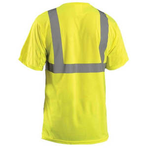 T-shirt de sécurité unisexe haute visibilité à manches courtes jaune, vêtements de travail avec bandes réfléchissantes, haute visibilité - Product Image 2