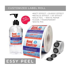 Makewell Transparent <b>Plastic</b> Adhesive Waterproof Durable Custom <b>Printed</b> Packaging Branding Stickers for Hand Sanitizer High - Product Image 1