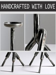 Porte-bougie en métal doré de luxe à finition naturelle pour la décoration de la maison, centre de table décoratif moderne pour le salon, la salle à manger - Product Image 4