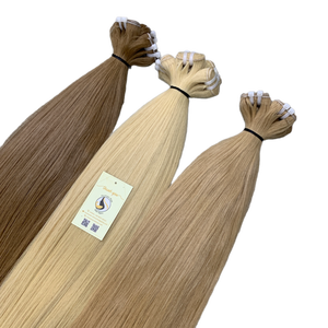 Venta al por mayor de alta calidad de la trama vietnamita extensiones de cabello humano Rubio marrón claro pelo liso paquete suelto profundo cuerpo ondulado estilos - Product Image 1