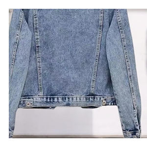 Women Loose Distressed Denim Jackets Autumn/Winter/Spring Button Eco-Friendly Casual Outerwear Customizable Stylish Front - Product Image 3