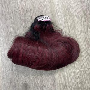 Paquetes de rizos de huevo Borgoña de pelo Remy vietnamita súper doble dibujado y cierre de alta calidad 6x6 - Product Image 1
