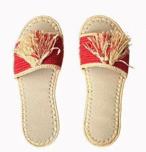 Moroccan Handmade Raffia Sandals – Natural Boho Summer <b>Slides</b> - Product Image 2
