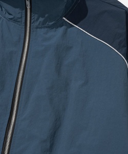 100% Vintage Colorblock Nylon Stand Collar <b>Zip</b> <b>Up</b> Lightweight Sport Windbreaker <b>Jacket</b> for Men - Product Image 3