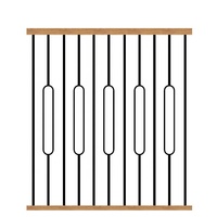 Balustrade d'escalier intérieur Sphère en fer forgé contemporaine noire Balustre à double boule forgée Balustres en fer